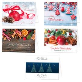 20 Exclusive Christmas Cards (Folding Cards) with Envelope, Perfect for Stylish Greetings to Business Partners and Friends