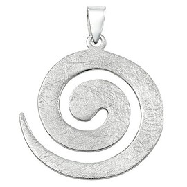 Vinani 2ASP-EZ Women's Pendant 925 Silver with Spiral Design Large Brushed 925 Sterling Silver for Women, Sterling Silver, No Gemstone