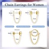 Kakonia 4 pairs Copper Chain Stud Earrings Set for Women