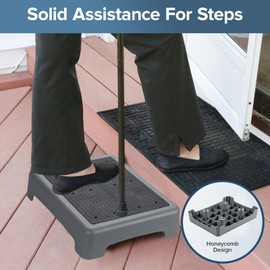 TARFEPA Mobility Step Stool for Adults & Seniors,Indoor/Outdoor Portable Stair Assist,Anti-Slip Bathroom Step Platform for Kitchen,Office, Door,Bedside,Shower,Stairs,Car for Elderly,Grey-Black