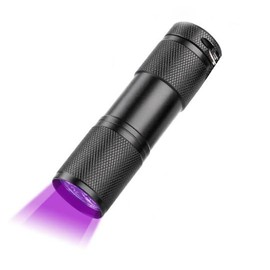 Black Light Mini 9LED Black Waterproof Ultraviolet UV Light Flashlight Cat Pee Urine Resin Coin Light 9 Lights Night Fishing Pee Pet Dirt Glue Gel Nail bkraito-kuro1 2pcs (2)