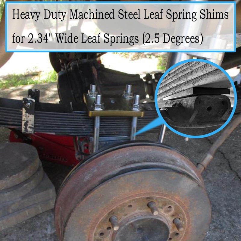 2.5°Steel Degree Shims - Universal Suspension Axle Shims，Set of 2，Silver