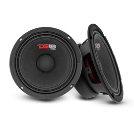 DS18 2X PRO-GM6 Loudspeaker - 6.5", Midrange, Black Steel Basket, 480W Max, 140W RMS, 8 Ohms - Premium Quality Audio Door Speakers for Car or Truck Stereo Sound System (2 Speakers)