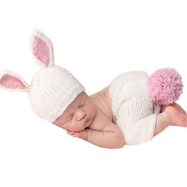 CUTEBBPHOTO Newborn Baby Photography Bodysuits Outfits Boy Girl Infant Photo Crochet Romper Knitted Outfit (bunny9)