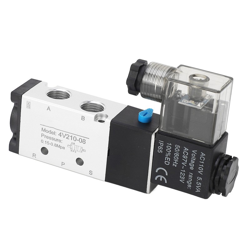 4V210‑08 Electric Solenoid Valve 2 Position 5 Way Cylinder Control