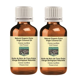 Devprayag Natural Organic Extra Virgin Coconut Oil (Cocos nucifera) Natural Therapeutic Grade Cold Pressed (Pack of two) 100ml X 2 (6.76 oz)