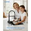 4 Holes Kitchen Faucet Matte Black, Commercial 3 Hole Kitchen