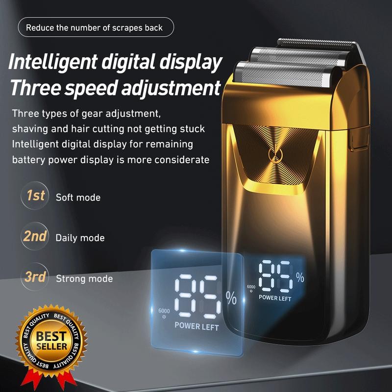Wet/Dry Men's Beard Shaver USB Electric Shaver Razor Strong Reciprocating