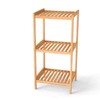 kinbor 3-Tier Bamboo Shelf Freestanding - Space-Saving Bathroom Standing Shelf