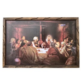 Ultima Cena Antigua Rayo De Luz Imagen En Cuadro Rustico 36"x24" Last Supper, New