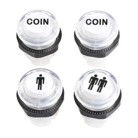 Easyget 4 Pcs/Lot 5V LED Illuminated Push Button 1P / 2P Player Start Buttons / 2X Coin Buttons for MAME / Jamma / Fighting Games / Arcade Video Games