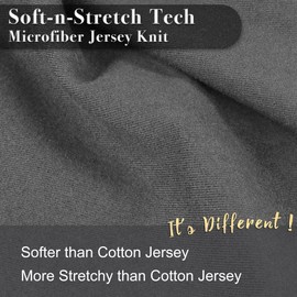 2-Pack Stretch Pillow Cases Standard Size - Jersey Knit & Ultra Soft Envelope Closure, T-Shirt Like Poly Blend - Suitable for Queen or Standard Size Set of 2, Dark Gray