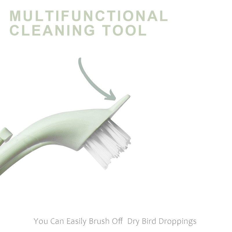 Bird Cage Cleaning Brush,Two Brush Heads,Long-Handled Tool for Cleaning Parrot