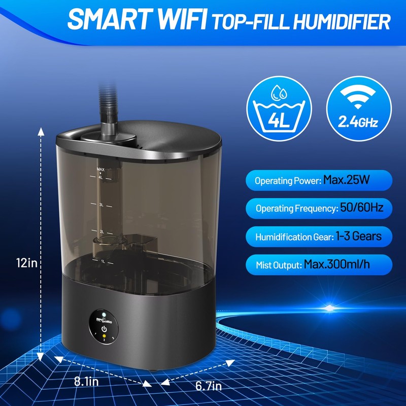 REPTI ZOO Smart WiFi Reptile Fogger with Timing, 4L Reptile