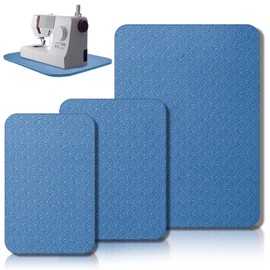 Drydiet 3 Pcs Sewing Machine Muffling Mat Pedal Mat Sewing Machine Pad No Slip Rubber Stay in Place Mats for Calms Vibration(Blue,15 x 20 Inch,14 x 9 Inch,14 x 11 Inch)