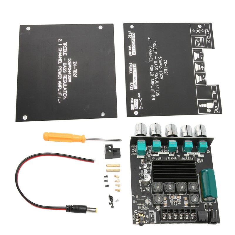 2x50W Bluetooth 5.0 Stereo Sound Receiver Amplifier Board 2.1Channel Subwoofer