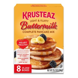 Krusteaz Heart Healthy Buttermilk Pancake and Waffle Mix, Light & Fluffy, 25.2 oz Boxes (Pack of 8)