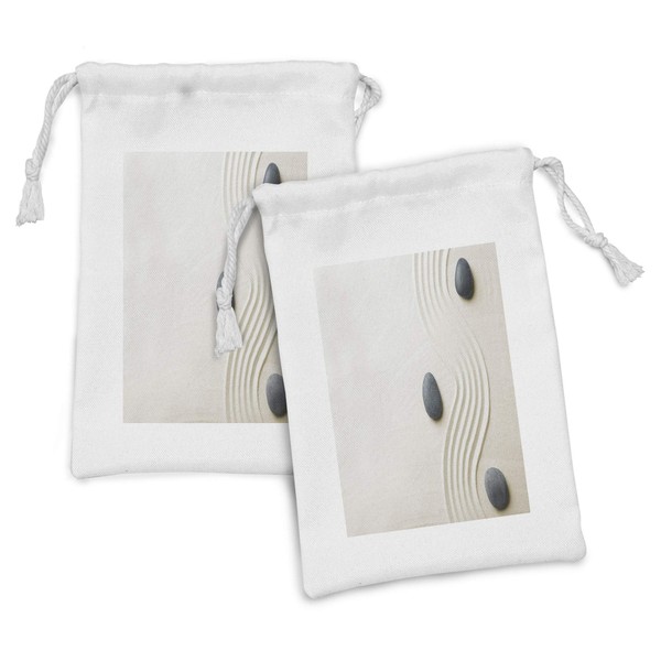 Ambesonne Peace Garden Fabric Pouch Set of 2, Illustration of
