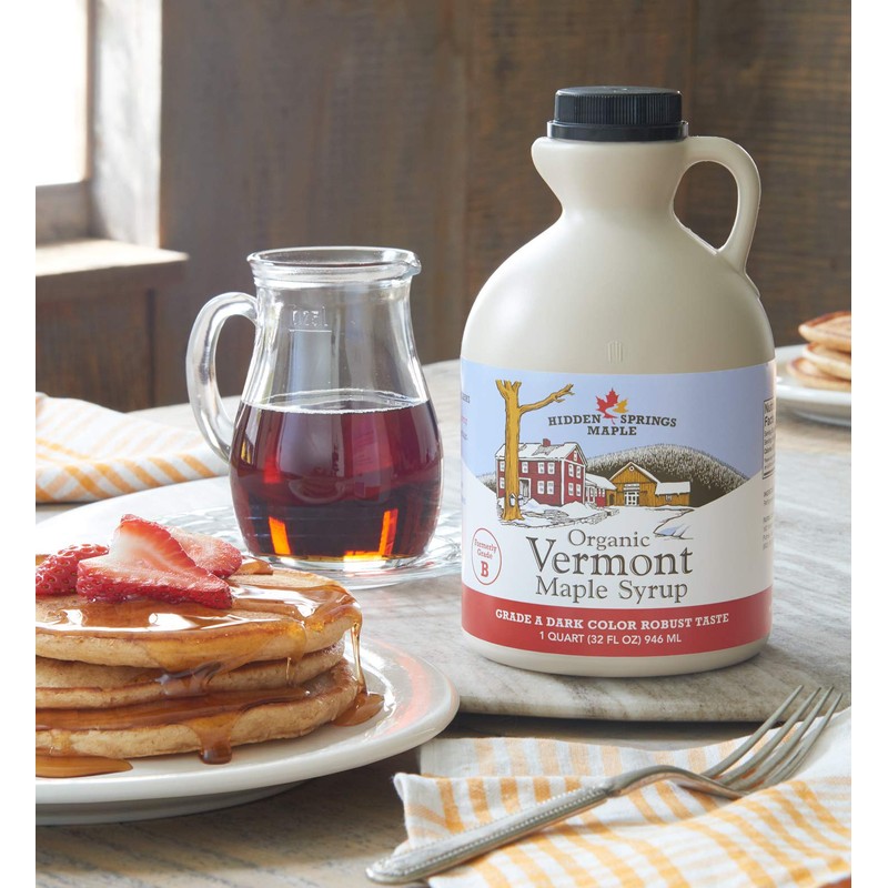 Hidden Springs Maple Organic Vermont Maple Syrup, Grade A Dark