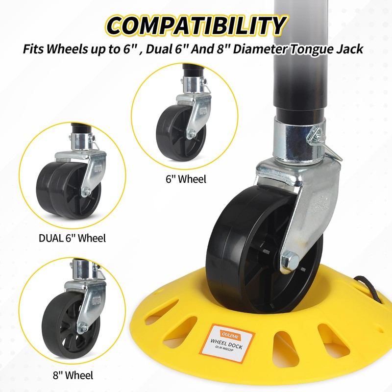 OULEME Trailer Jack Wheel Dock, Tongue Jack Wheel Chock for