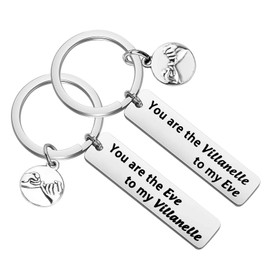 Killing Eve Inspired Jewelry You are The Villanelle to My Eve Keychain Set Best Friends Couple Gift (Killing Eve SET)