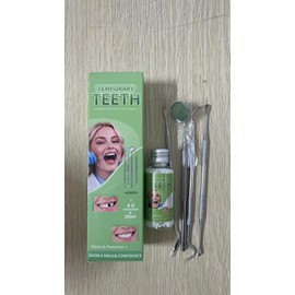 Tooth Repair Kit, Moldable Tooth Filling Repair Kit, Fake Teeth DIY at Home, Fixing Missing & Broken Tooth Replacements, with 4 Dental Tools-D02