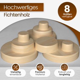 Heimatspäne Cross Wood Plates Spruce [Pack of 50 - Diameter 30 mm] - Cone Plates Made of Natural Spruce Wood Untreated Cross Wood Dowels for Repairing Branch Holes