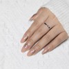 AUBSS Press On Nails Short,Gold Chrome Nude Base Almond Fake