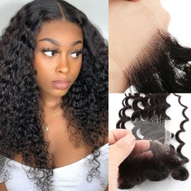 2 * 6 HD Lace Closure Pre Plucked Skinlike Lace Hair Pieces With Baby Hair Natural Color Deep Wave 14"