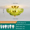 JERANDO Semi Flush Mount Ceiling Light, Modern Gold Ceiling Light