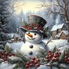5D Winter Diamond Art Kits for Adults Beginners,Christmas Snowman Diamond Painting Kits,DIY Full Round Drill Diamond Dots Paintings Gem Art Crafts for Home Decor 13.8x13.8inch