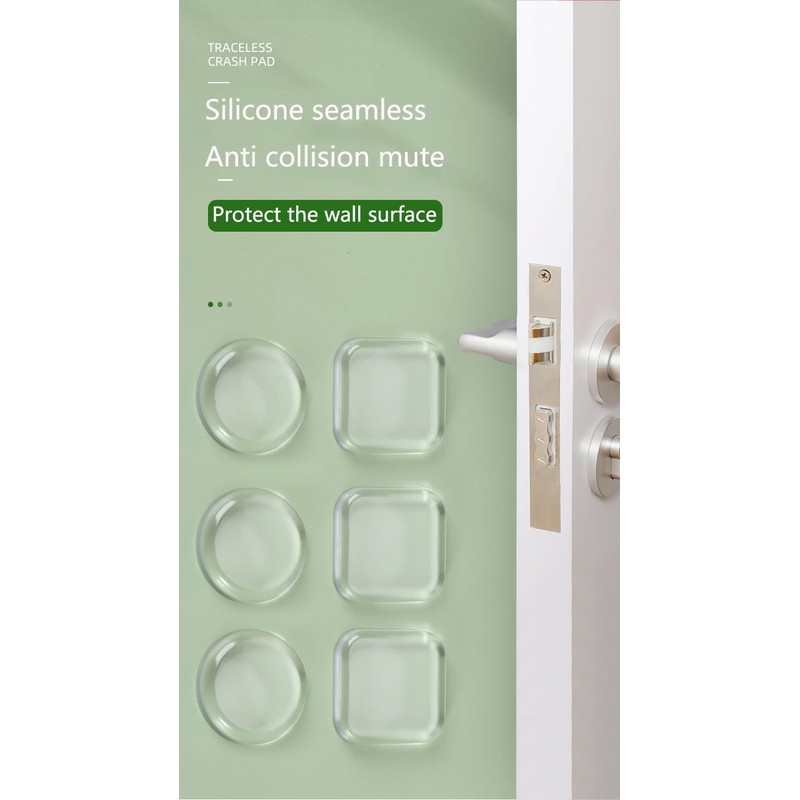 WLERIR Clear Door Knob Wall Protector, 6 Pack, Self-Adhesive Rubber