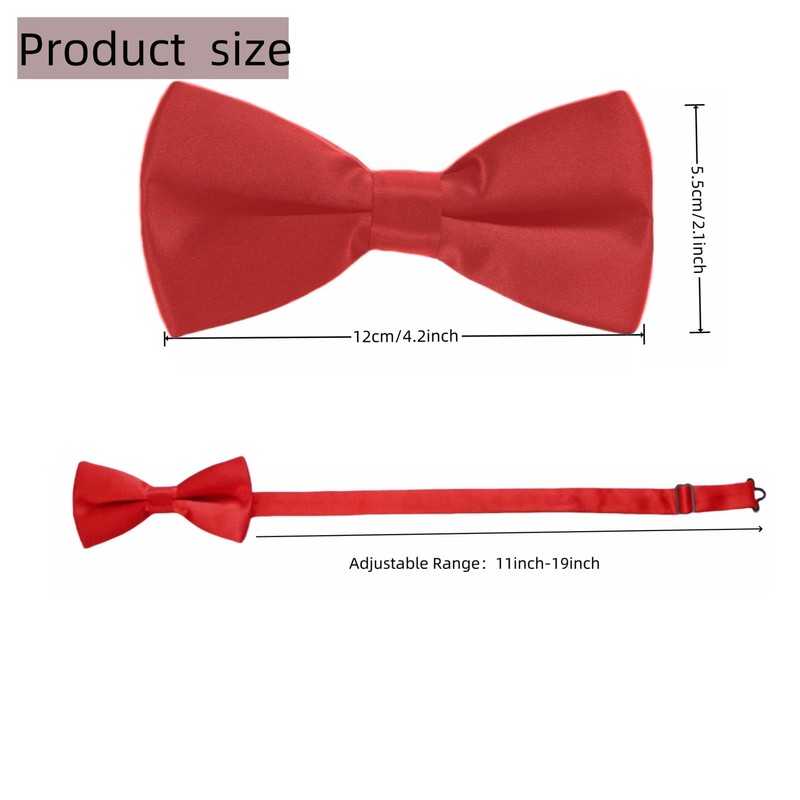 Generic Classic Pre-tied Bow Tie Adjustable Length Satin Bowtie for