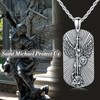 SLIACETE 925 Sterling Silver St Michael/St Christopher Necklace for Men