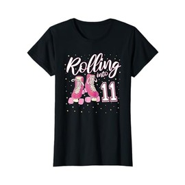 Rolling Into 11 Years Old Girl 11th Birthday Roller Skate T-Shirt