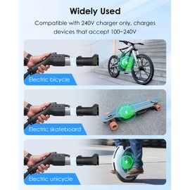 BOQNZN J1772 to NEMA 5-15 Plug, EV Conversion Socket for E-Bike Scooter One Wheel