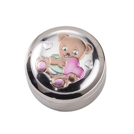 Silver Touch USA Sterling Silver First Tooth First Curl Keepsake Box, Pink