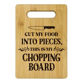 Qeheb Funny Cut My Food Into Piece Cutting Boards for Kitchen, Funny Charcuterie Board, Bamboo Cheese Board, New Home Decor Cutting Boards for Kitchen Neighbor Women Men Gifts Ideas