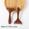 2pcs Wooden Massage Comb, Six-Claw Fishtail Scalp Massager for Eye