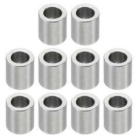 PATIKIL M5 Stainless Steel Spacers, 10 Pcs Metal Spacer Stainless Steel 5.1mm ID x 8mm OD x 8mm L Stainless Steel Spacer Screw Standoff Round for 1/5inch or M5 Screw Bolts