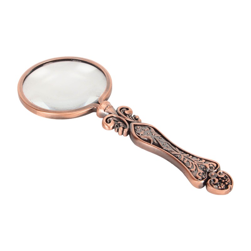 Retro Magnifying Glass Portable 3X Magnification Handheld Magnifier for Science