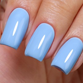 Imtiti Gel Nail Polish, 1Pcs Pastel Blue Soak Off UV LED Gel Polish, Long Lasting, Nail Art Manicure Salon DIY at Home for Spring and Summer (0.34 Fl Oz-966)