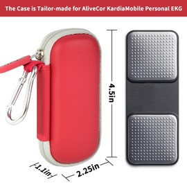 Heart Rate Monitor Case Compatible with AliveCor KardiaMobile Personal EKG/for AliveCor KardiaMobile 6L/ for Sec Heart Monitor. Storage Carrying Holder Fits for Pill Organizer(Box Only-Red
