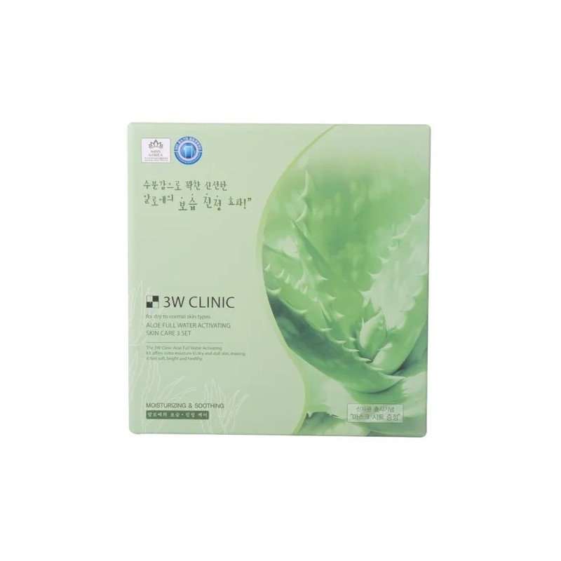Set 3W Clinic Aloe Vera Skincare Coreano Día/Noche Piel Seca