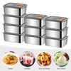 Set of 10 Stainless Steel Food Storage Containers, 590 ml,
