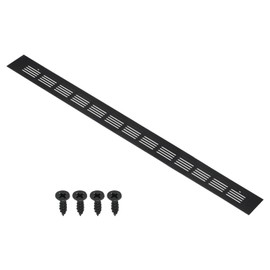 PATIKIL 20 x 2 Inch Door Air Vent Cover, Aluminum Grille Ventilation Cover Louvered with Mounting Screws for Cabinet Wardrobe Door, Black