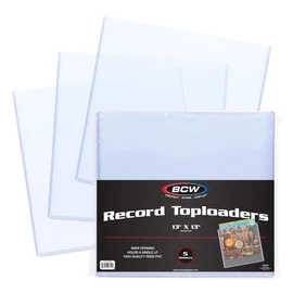 BCW 12-Inch Vinyl Record Topload Holder - 5 Pack | 9MM Thick | Rigid PVC Double LP Album Protector | Compatible with Record Sleeves and Bags | Essential Vinyl Album Storage and Display Solution