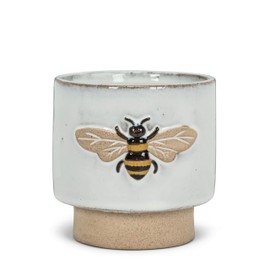 Abbott Collection Medium Single Emboss Bee Planter-4" H