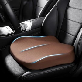 Cojín elevador de asiento de automóvil para adultos, tapete de espuma viscoelástica para asiento de automóvil, almohadilla antideslizante para silla de oficina en 3D, alivio de presión (marrón)