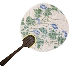 Maruken Uchiwa Summer Time Morning Glory Beige Approx. 10.2 x 5.9 x 0.4 inches (26 x 15 x 0.9 cm)